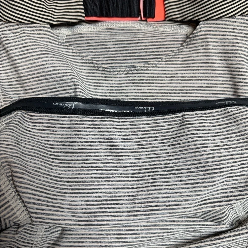 Lululemon run catch me  Striped Gray and Coral adjustable  Tank Top